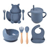 8 Pieces Silicone Squirrel baby meal set