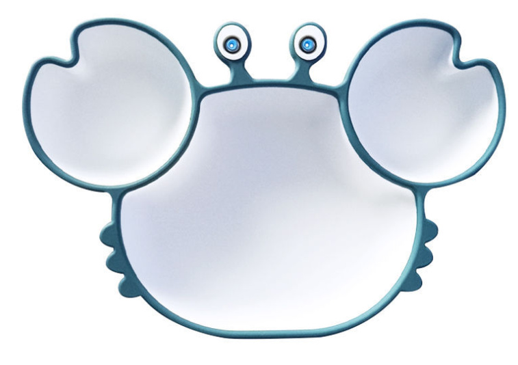 Silicone baby dish with suction cup